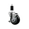 Service Caster 3.5'' Black Poly Swivel 1-3/8'' Expanding Stem Caster with Brake SCC-EX20S3514-PPUB-BLK-TLB-138 - alternate 1